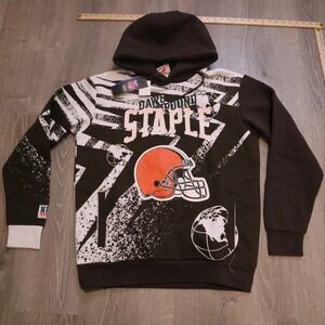 Staple NFL Cleveland Browns Hoodie Sweatshirt Men's L Black Orange White Graphic